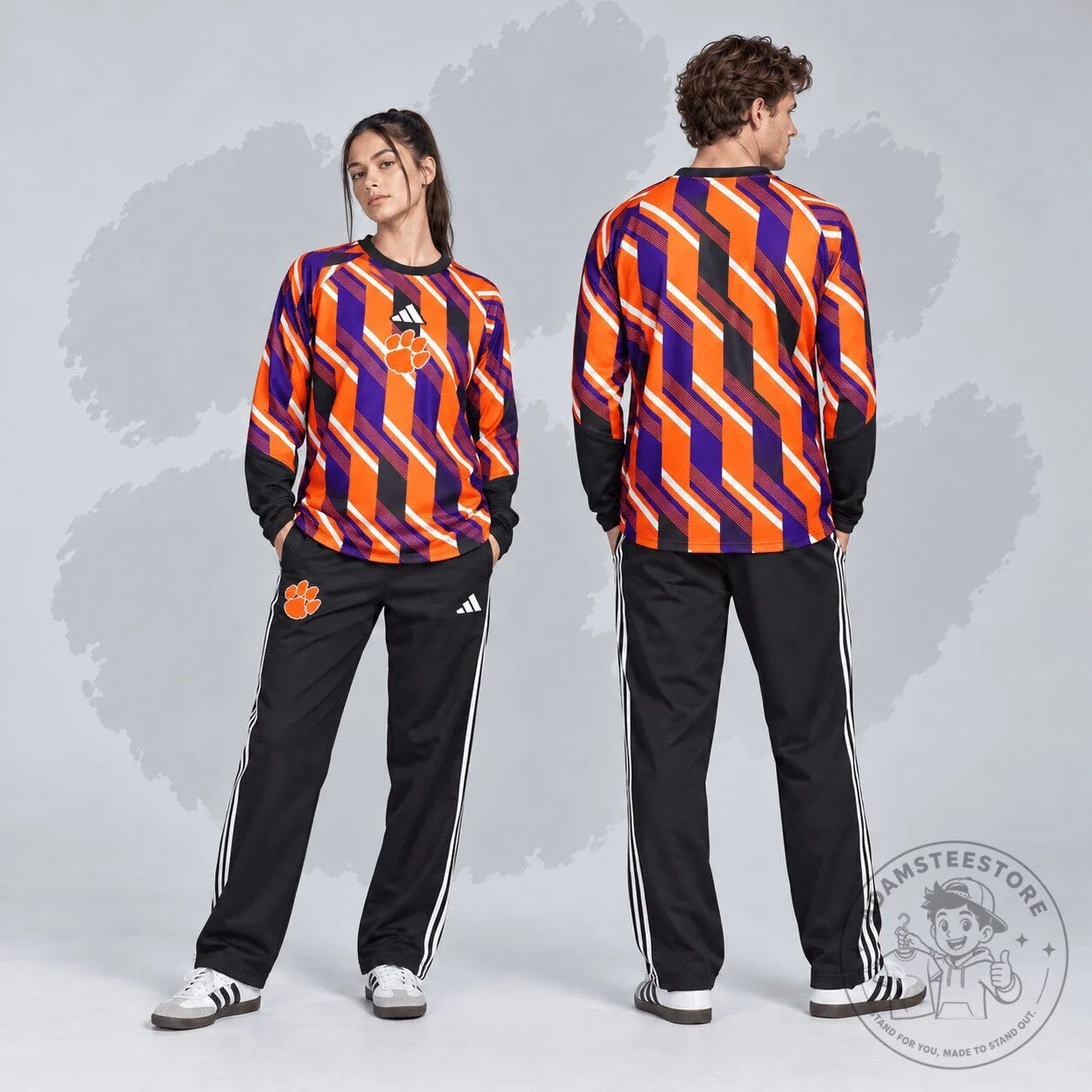 Clemson Tigers Diagonal Stripe Long Sleeve Performance Shirt