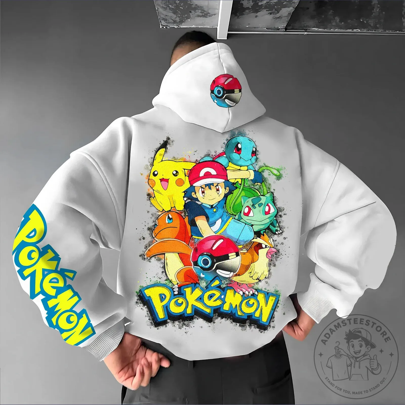 Pokemon Ash Ketchum Pikachu Squirtle Charmander Bulbasaur Unisex Hoodie 5 Pokemon Ash Ketchum Pikachu Squirtle Charmander Bulbasaur Unisex Hoodie