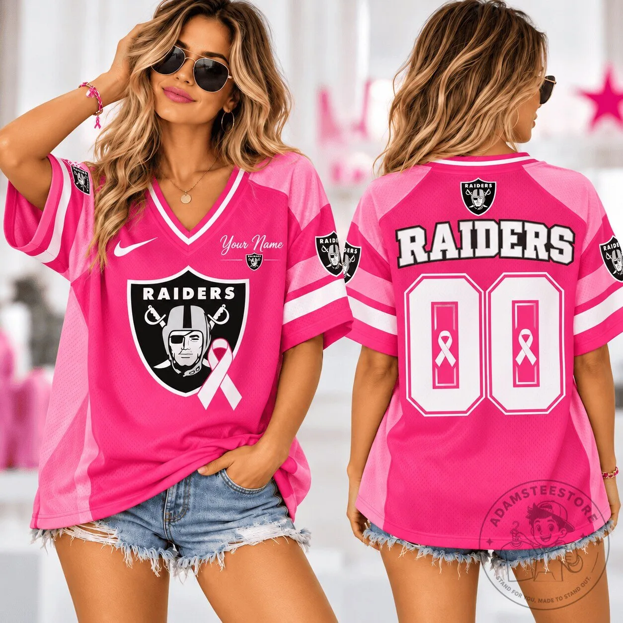 Las Vegas Raiders NFL Pink Breast Cancer Awareness Football Jersey