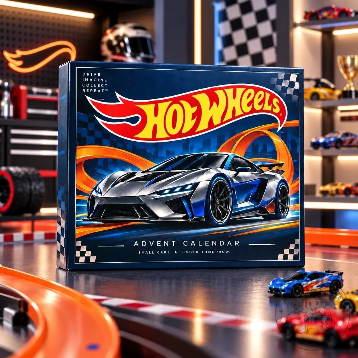Hot Wheels Advent Calendar with 24 Days of Racing Car Toys and Accessories