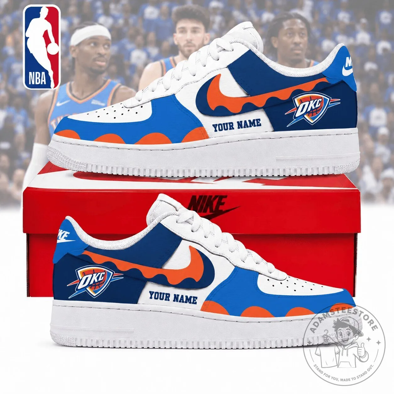 Oklahoma City Thunder Personalized Low Top Sneakers Custom Name Shoes