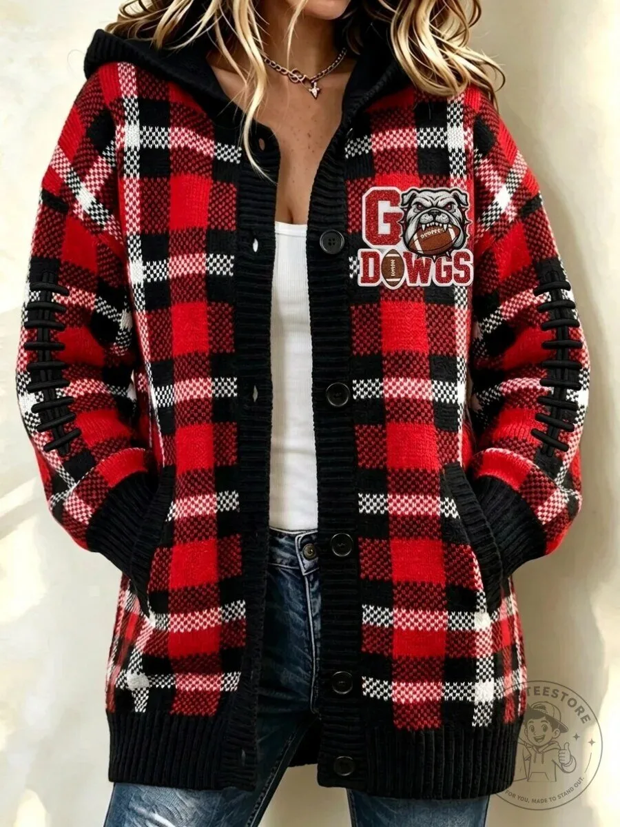 Gucci Black Canvas Low Top Sneaker Shoes 6 Georgia Bulldogs Plaid Red and Black Hooded Cardigan