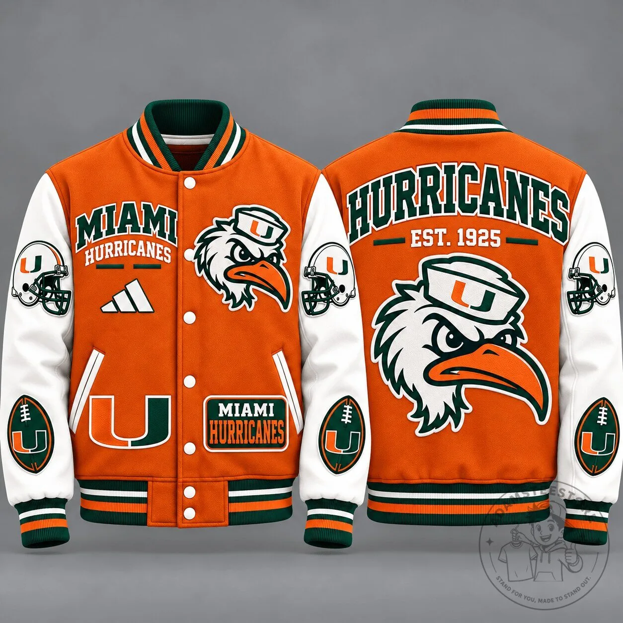 Miami Hurricanes NCAA Vintage Football Varsity Letterman Jacket
