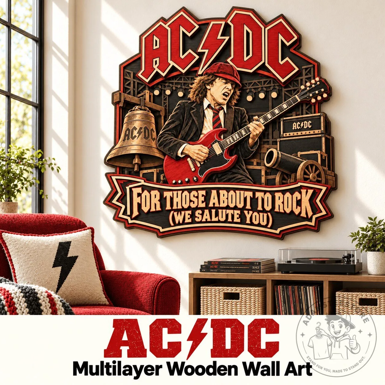 AC/DC For Those About To Rock We Salute You Wooden Wall Art