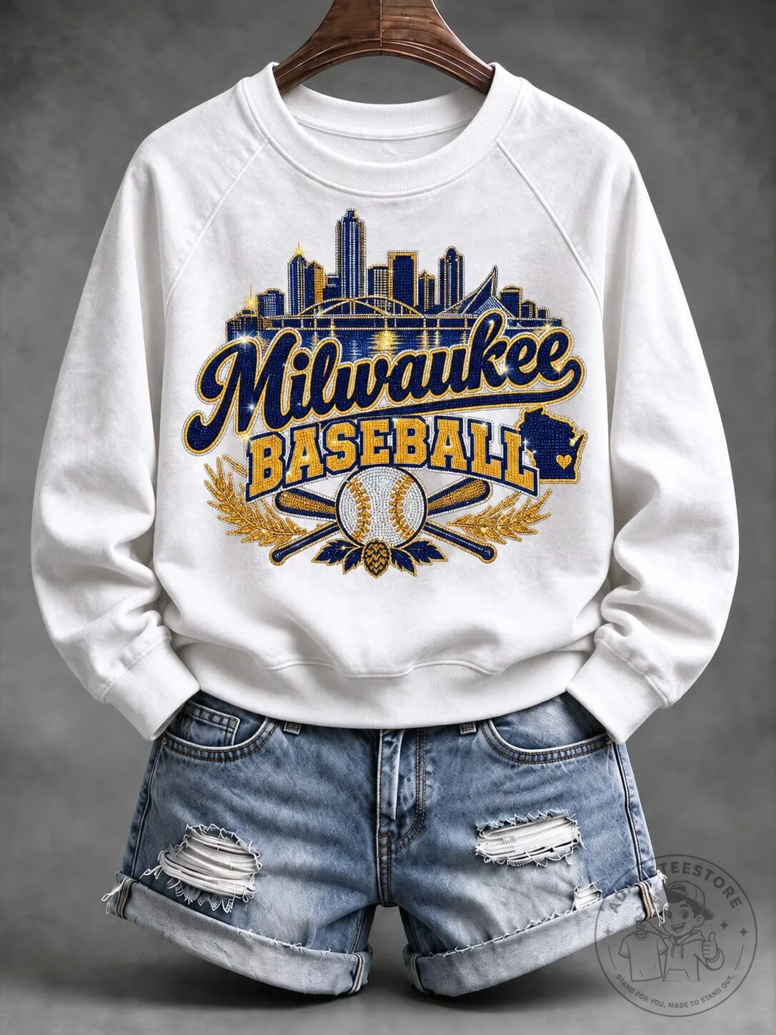 Milwaukee Baseball Skyline Cityscape Sports Fan Sweatshirt 5 Milwaukee Baseball Skyline Cityscape Sports Fan Sweatshirt