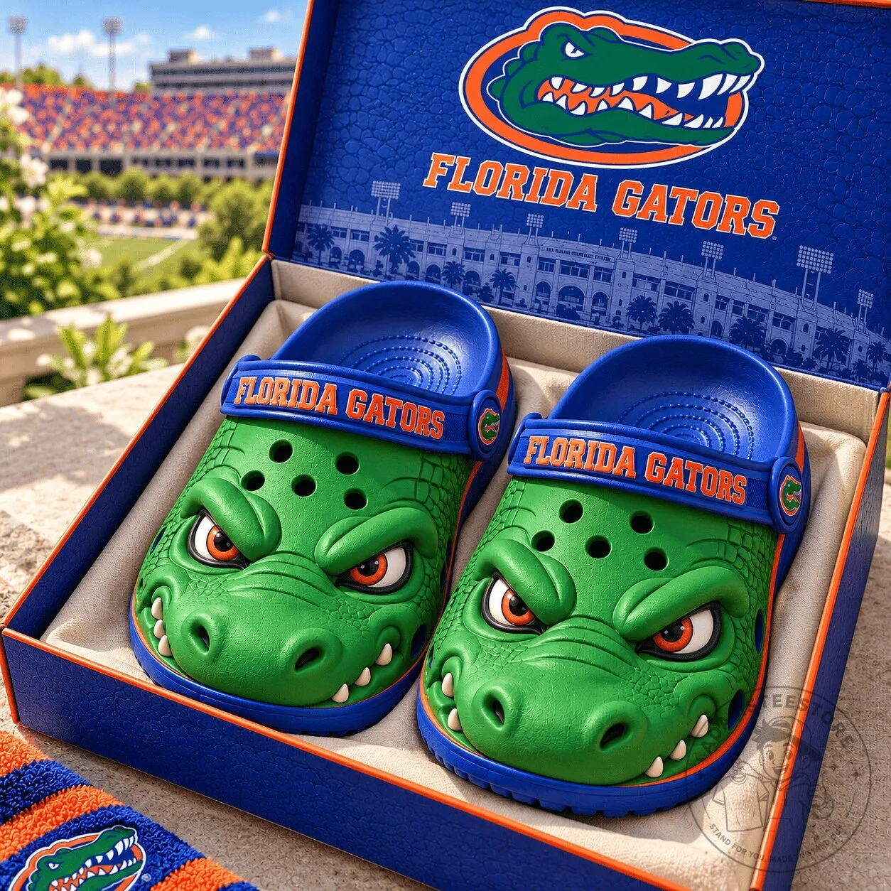 Florida Gators Alligator Face Sculpted Clogs Shoes for Adults
