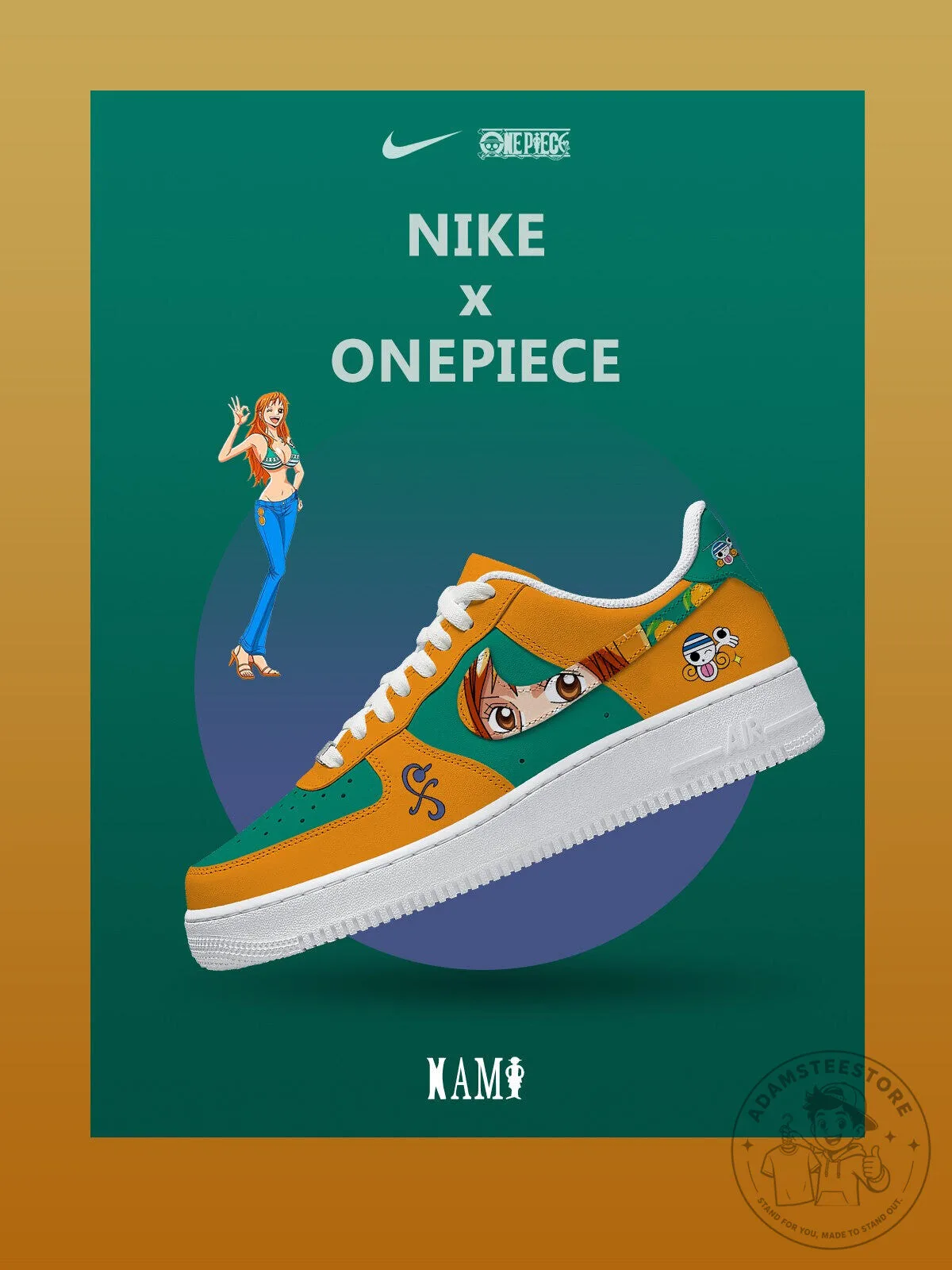 One Piece Nami Anime Character Sneakers Custom Shoes