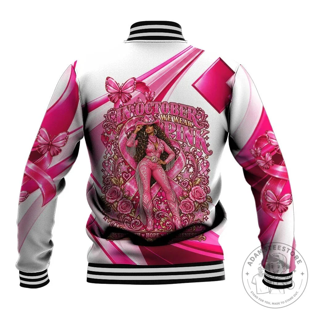 Western Wear Breast Cancer Awareness Pink Cowgirl Bomber Jacket 7 Western Wear Breast Cancer Awareness Pink Cowgirl Bomber Jacket