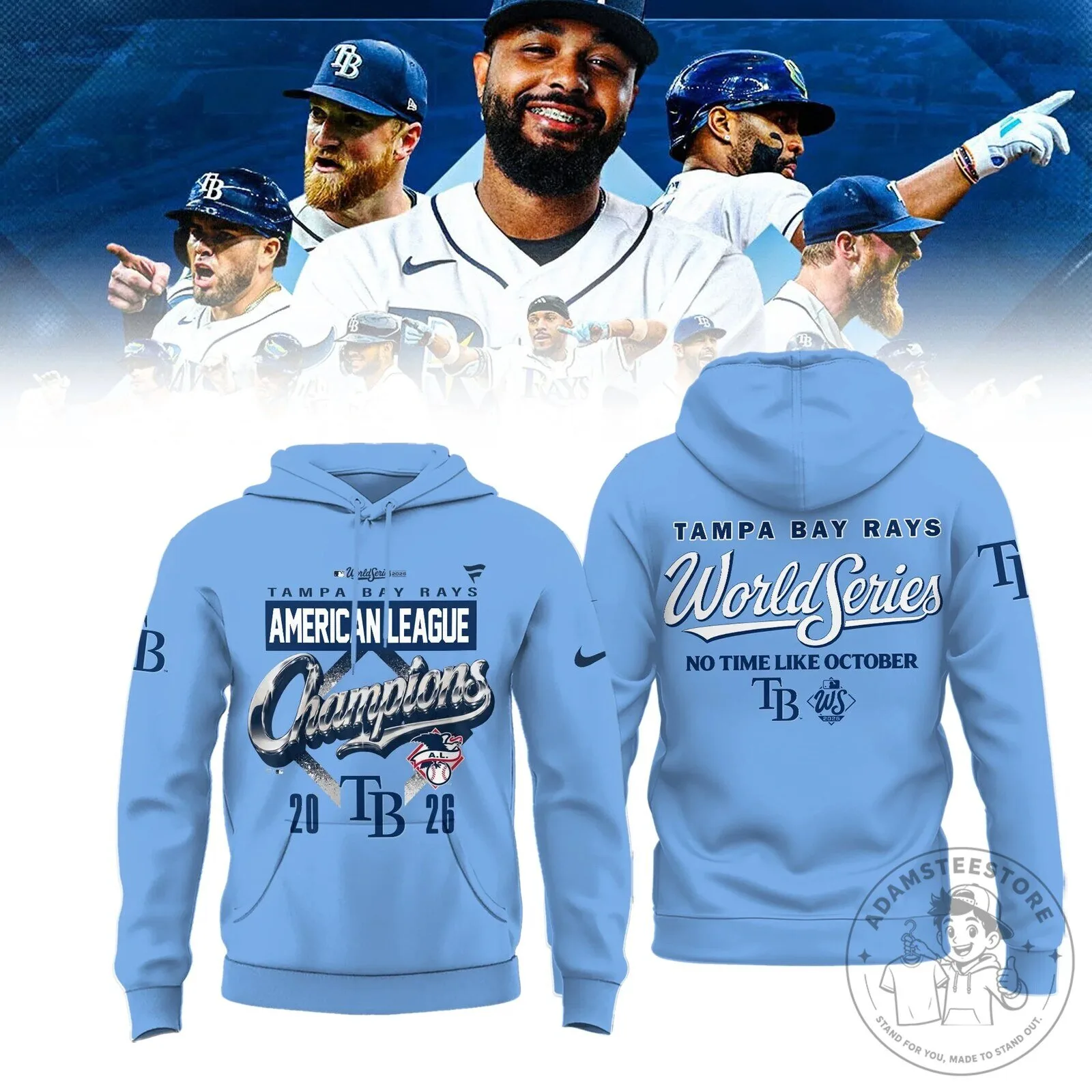 2026 World Series Baseball Hoodie - Tampa Bay Rays American League Champs