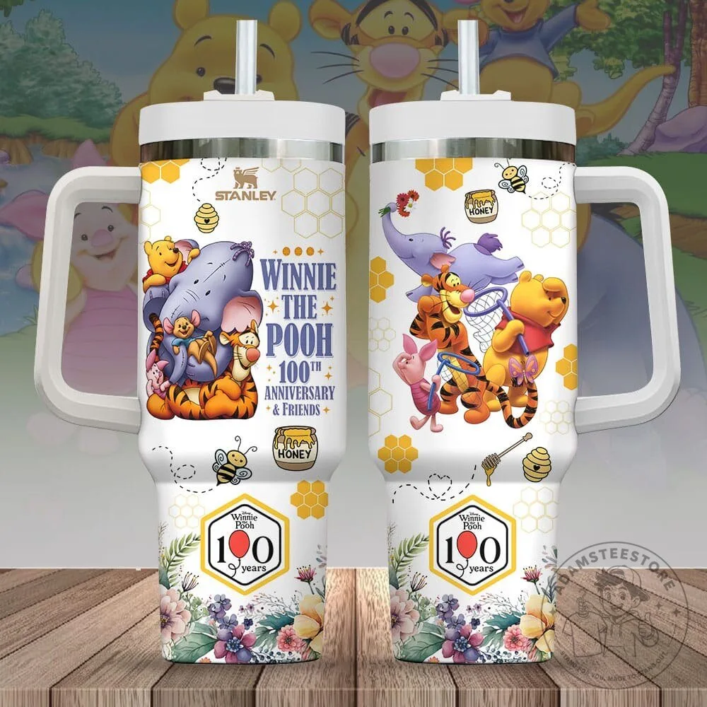 Winnie the Pooh and Friends 100th Anniversary Honeycomb Floral Tumbler