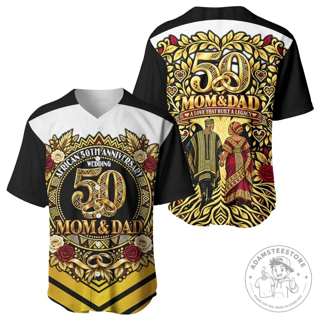 African 50th Wedding Anniversary Mom and Dad Baseball Jersey 9 African 50th Wedding Anniversary Mom and Dad Baseball Jersey