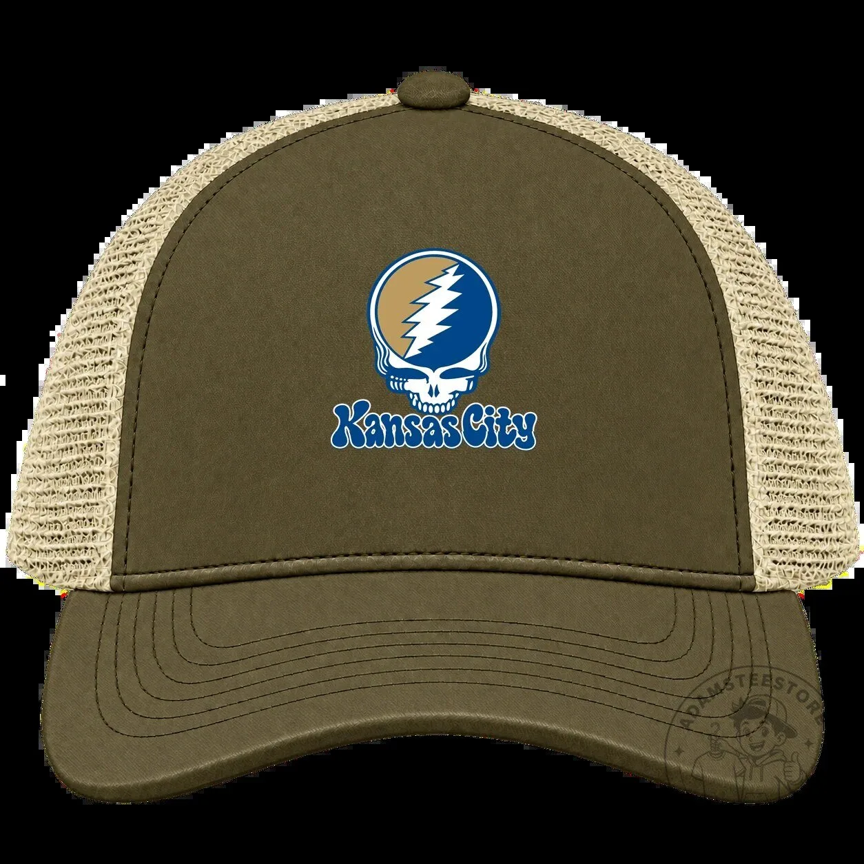 Kansas City Grateful Dead Stealie Skull Baseball Trucker Cap Hat