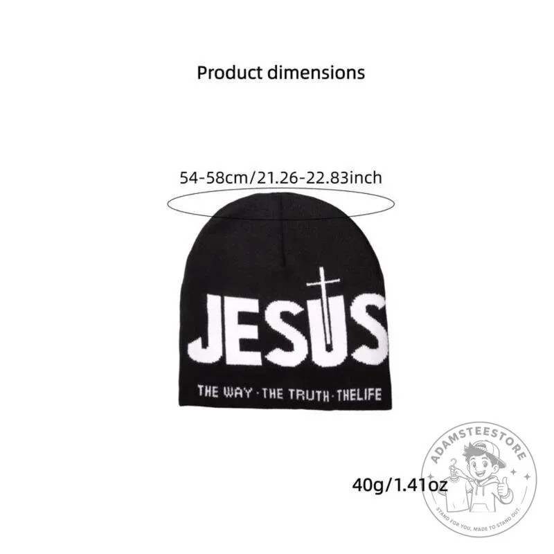 Jesus The Way The Truth The Life Christian Religious Black Knit Beanie Hat 19 Jesus The Way The Truth The Life Christian Religious Black Knit Beanie Hat