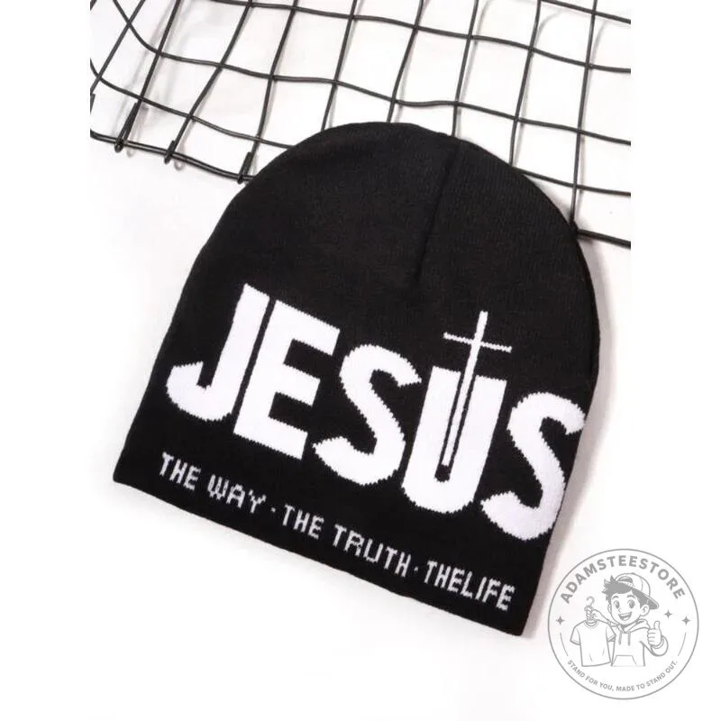 Jesus The Way The Truth The Life Christian Religious Black Knit Beanie Hat 21 Jesus The Way The Truth The Life Christian Religious Black Knit Beanie Hat
