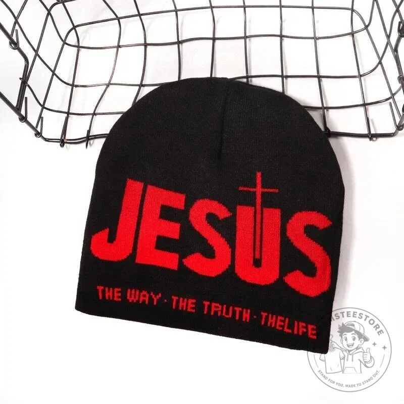 Jesus The Way The Truth The Life Christian Religious Black Knit Beanie Hat 25 Jesus The Way The Truth The Life Christian Religious Black Knit Beanie Hat
