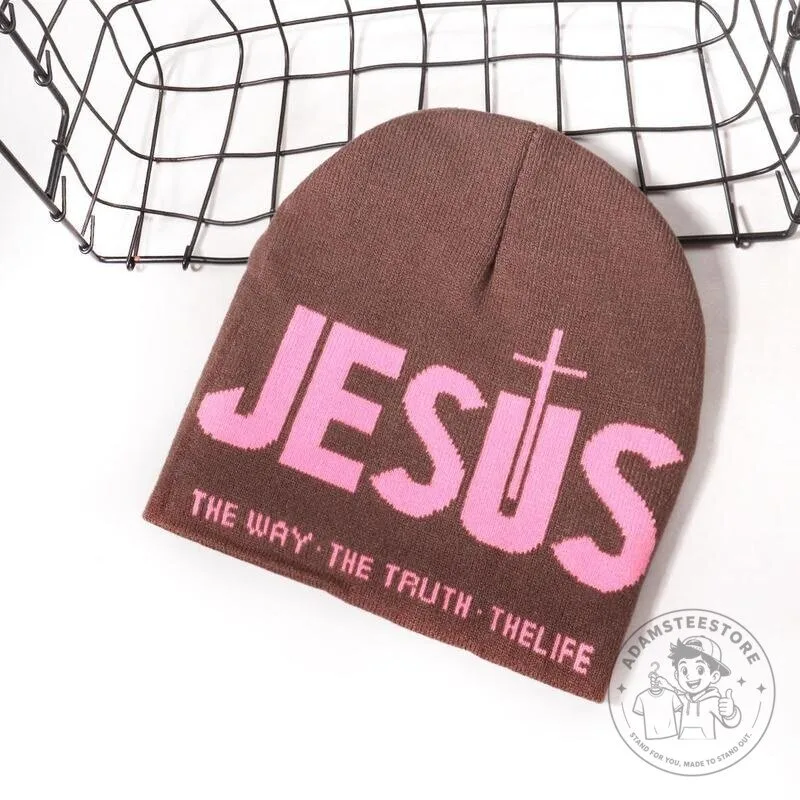 Jesus The Way The Truth The Life Christian Religious Black Knit Beanie Hat 26 Jesus The Way The Truth The Life Christian Religious Black Knit Beanie Hat