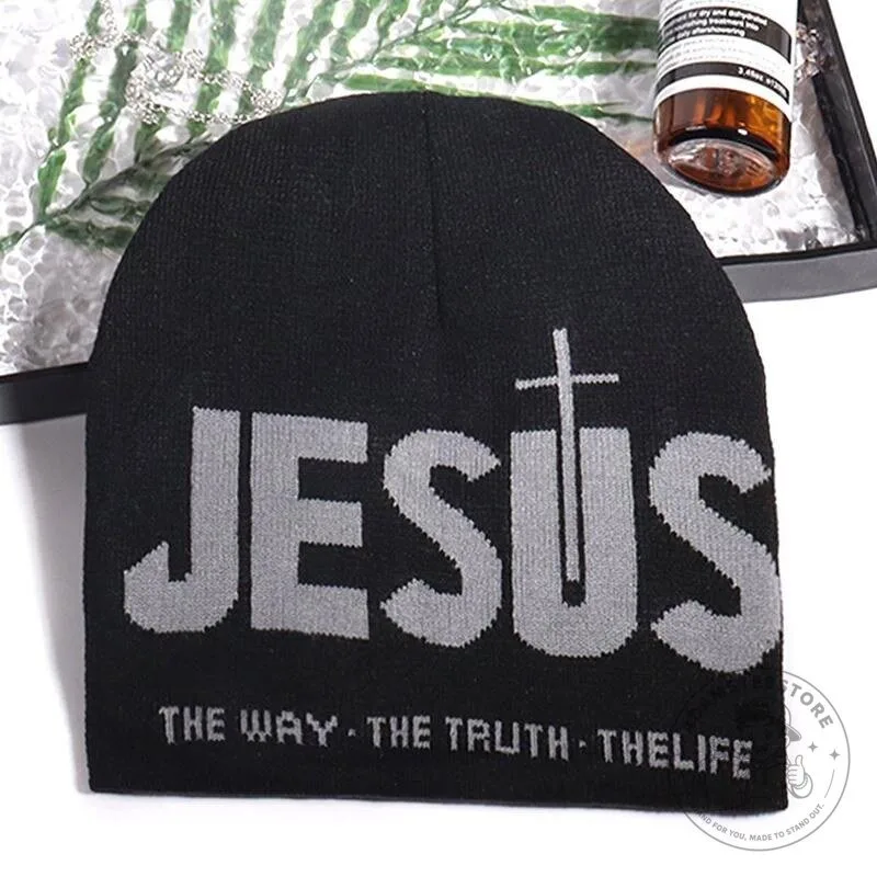 Jesus The Way The Truth The Life Christian Religious Black Knit Beanie Hat 31 Jesus The Way The Truth The Life Christian Religious Black Knit Beanie Hat