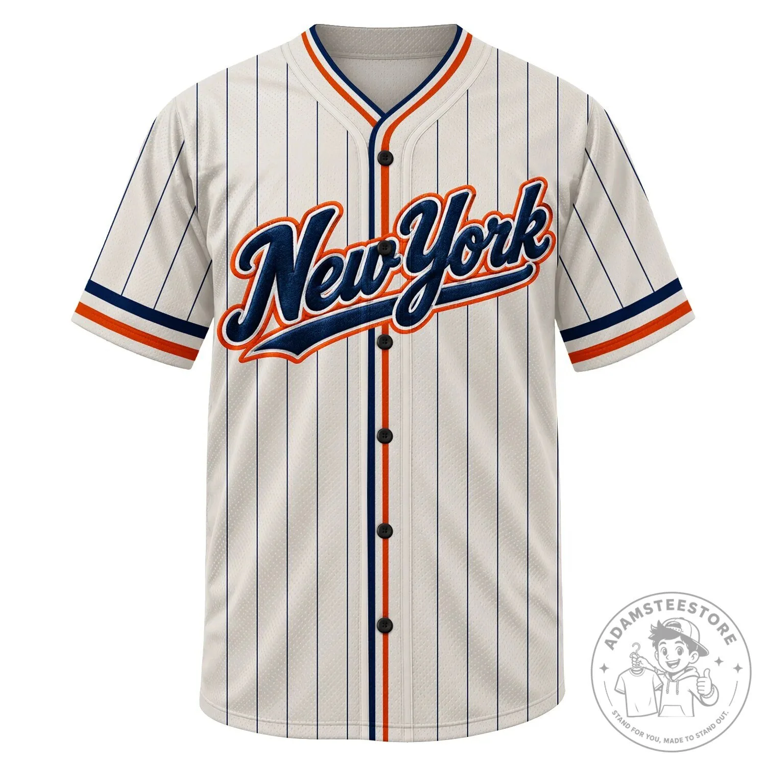 New York Pinstripe Baseball Team Fan Jersey