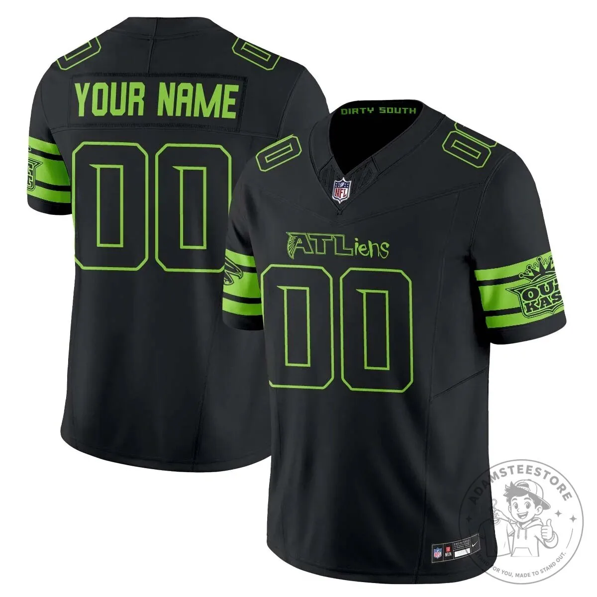 Atlanta Falcons ATLiens Dirty South Custom Football Jersey 3 Atlanta Falcons ATLiens Dirty South Custom Football Jersey