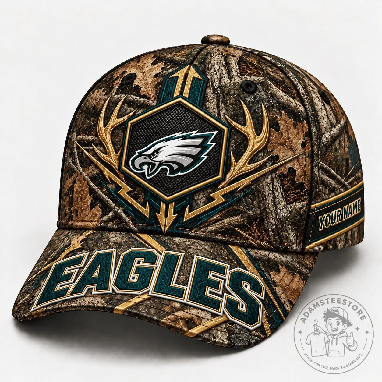 Philadelphia Eagles Hunting Camouflage Custom Name Baseball Cap Hat 14 Philadelphia Eagles Hunting Camouflage Custom Name Baseball Cap Hat