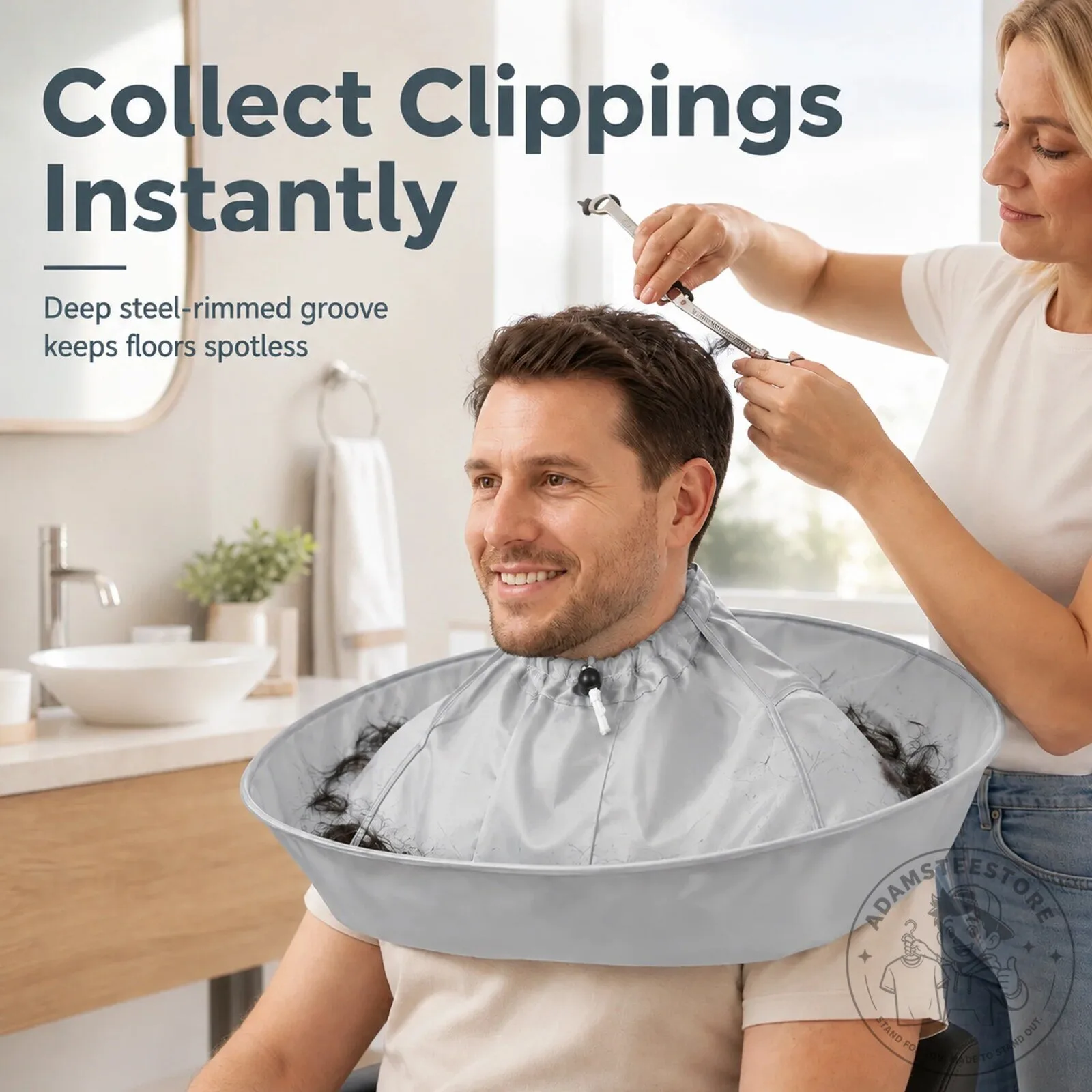 Waterproof Hair Cutting Cape with Catcher for No-Mess Hair Trimming