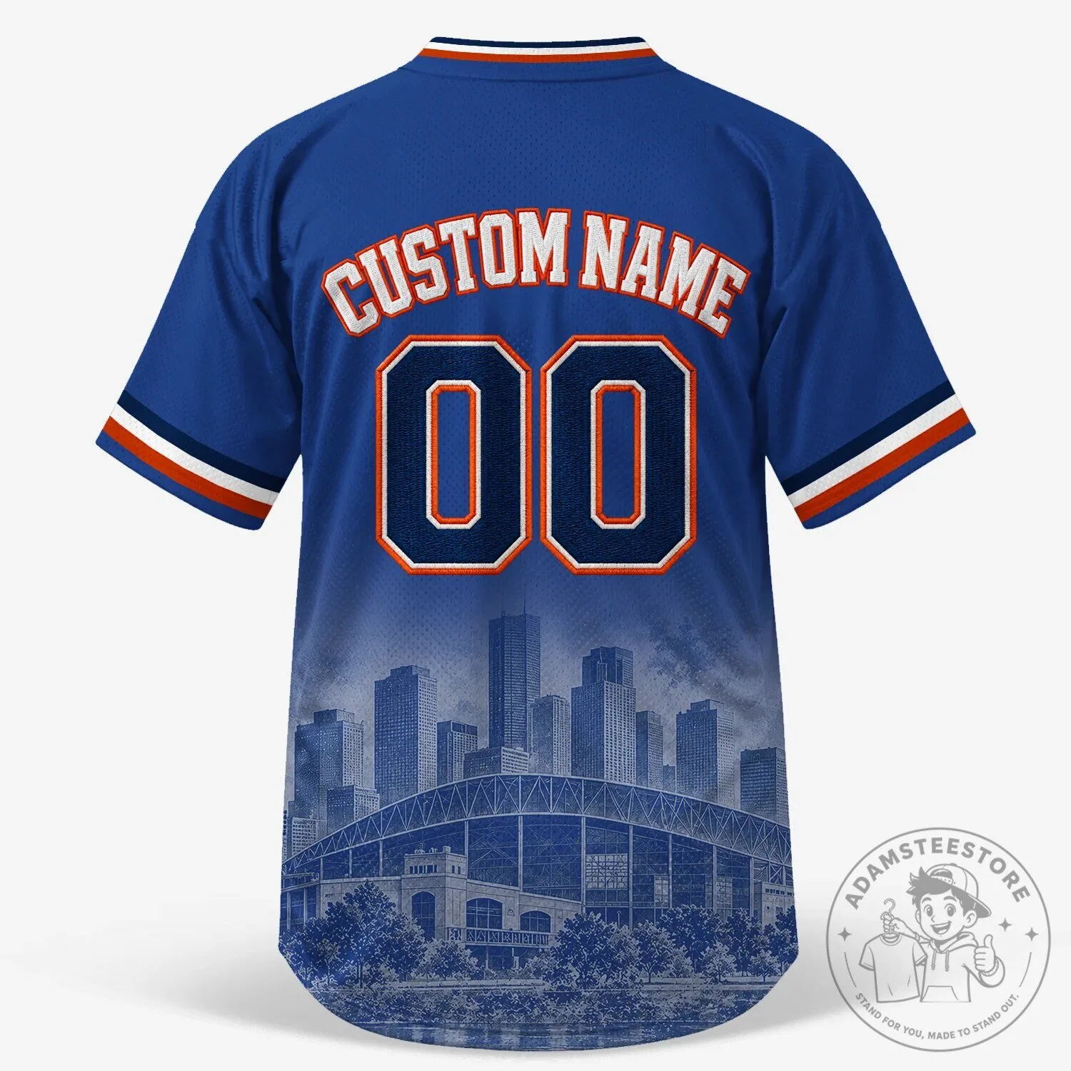 Houston City Script Baseball Jersey - White and Blue Striped Sports Top 20 Houston City Script Baseball Jersey - White and Blue Striped Sports Top