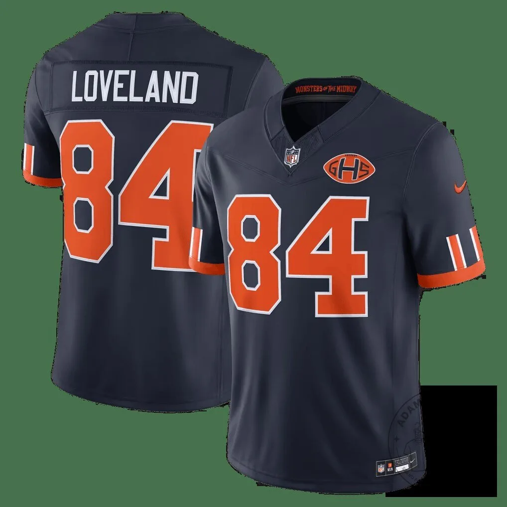 Colston Loveland Chicago Bears Navy Blue Game Football Jersey