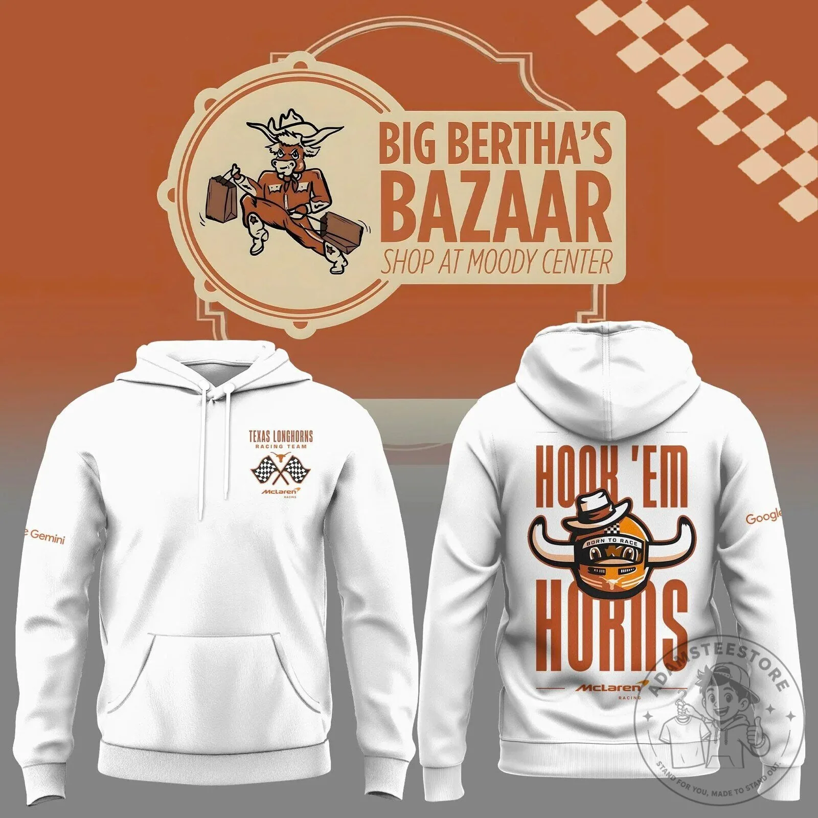 McLaren Racing Team Hook 'Em Horns Hoodie for Texas Longhorns Fans