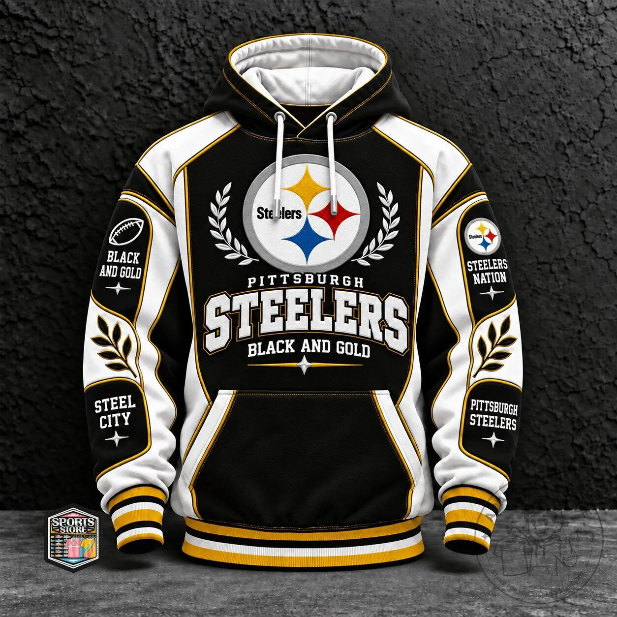 Pittsburgh Steelers Black And Gold Football Fan Hoodie