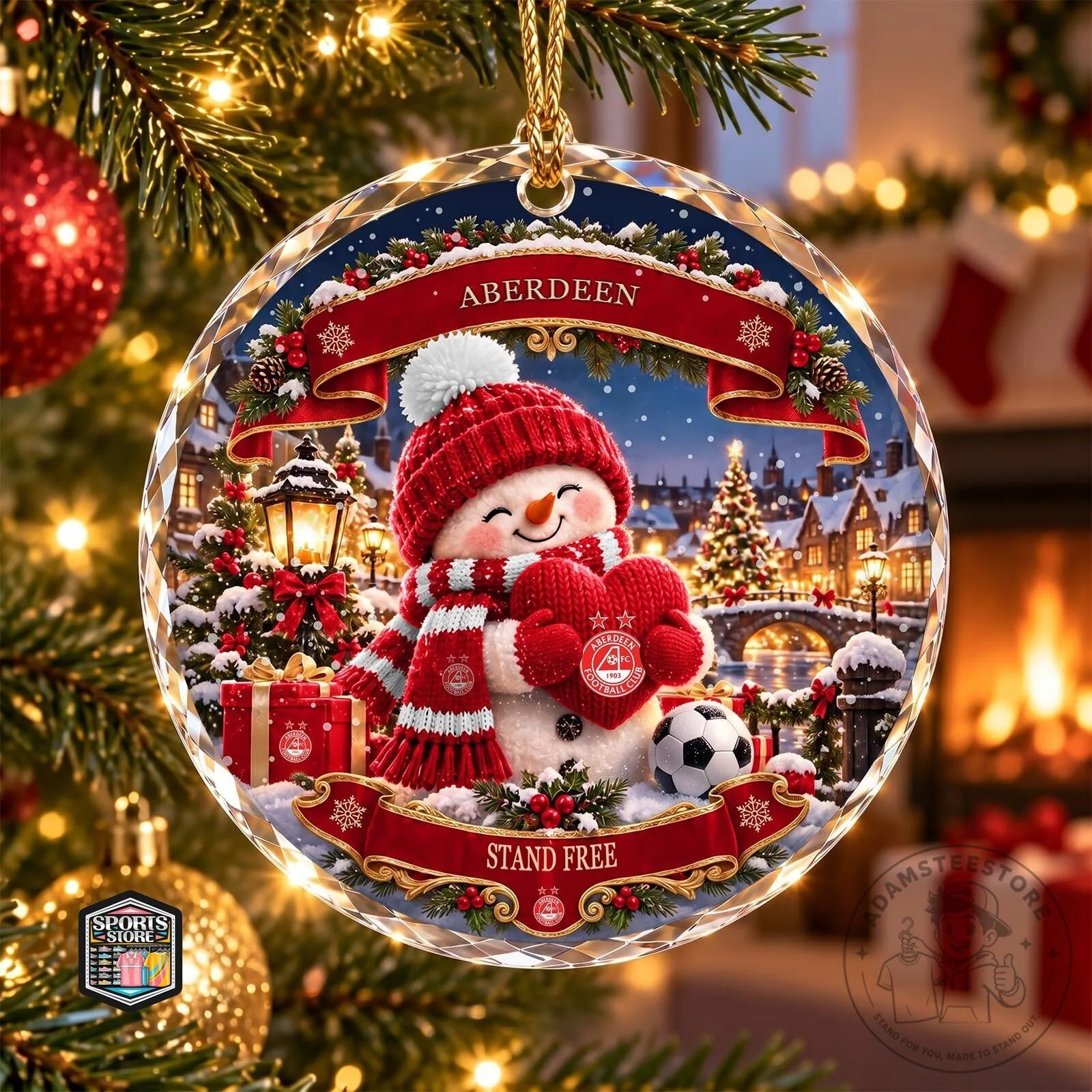 Aberdeen Football Club Snowman Christmas Holiday Ornament