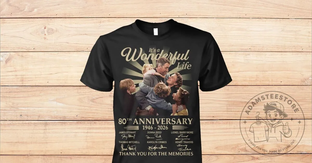 It's a Wonderful Life 80th Anniversary Movie Cast Signatures T-Shirt